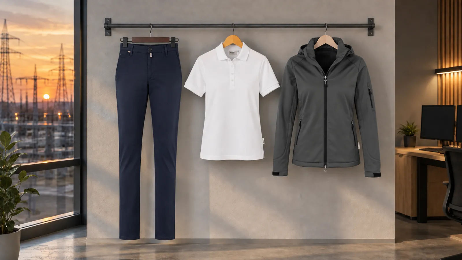 Damenausstattung: Damen Chinohose X-Stretch, Damen Poloshirt MIKRALINAR®, Damen Softshelljacke.