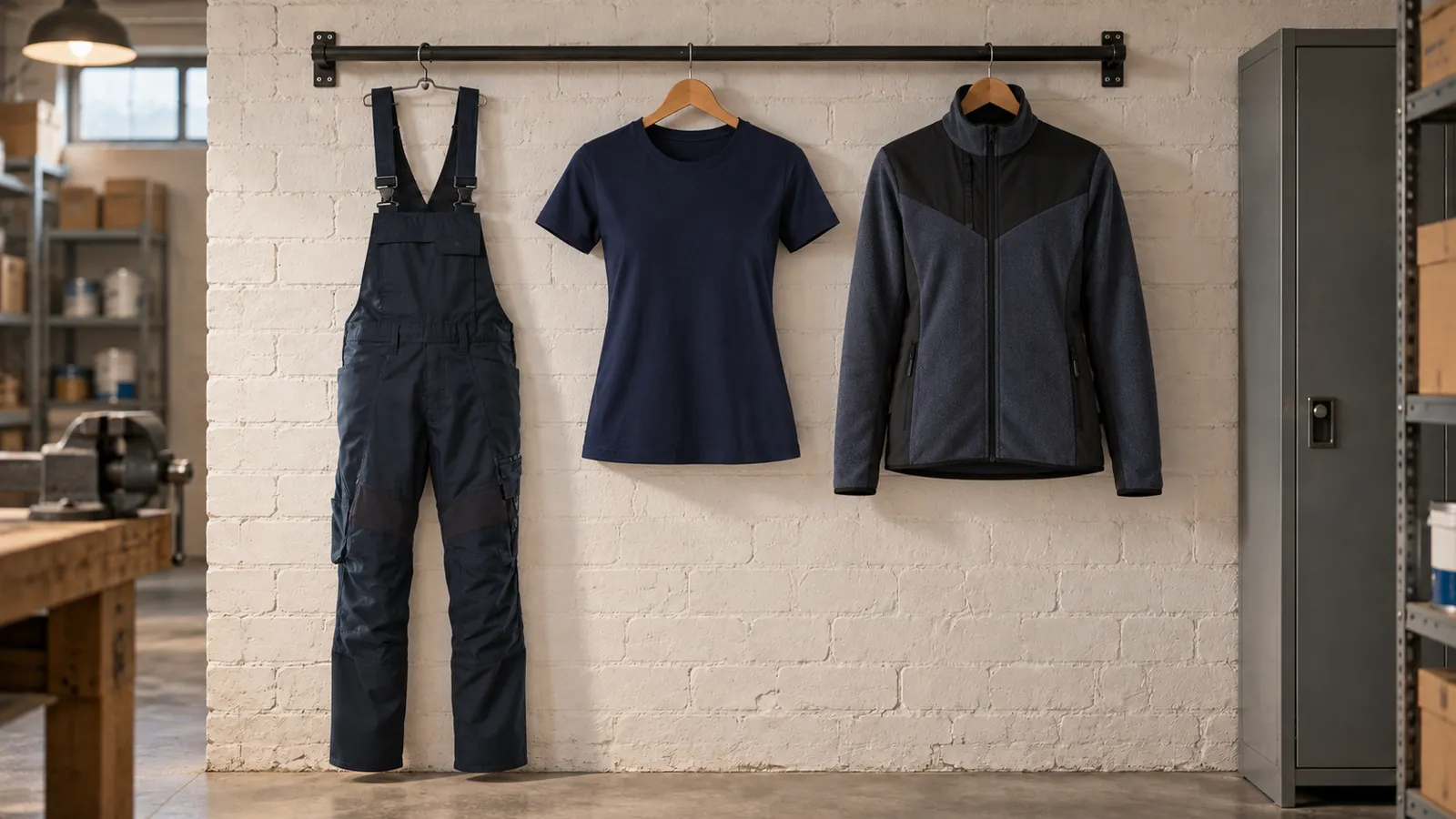 Damenausstattung: Latzhose mit Knietaschen Accelerate, Damen T-Shirt 3334, Damen Strickjacke mit Softshell 5943.