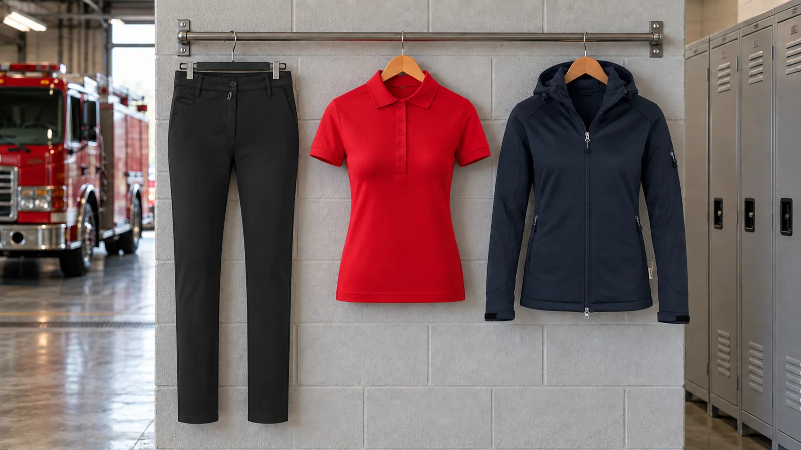 Damenausstattung: Damen Chinohose X-Stretch, Pique Polo — Polohemd Damen, Damen Softshelljacke.