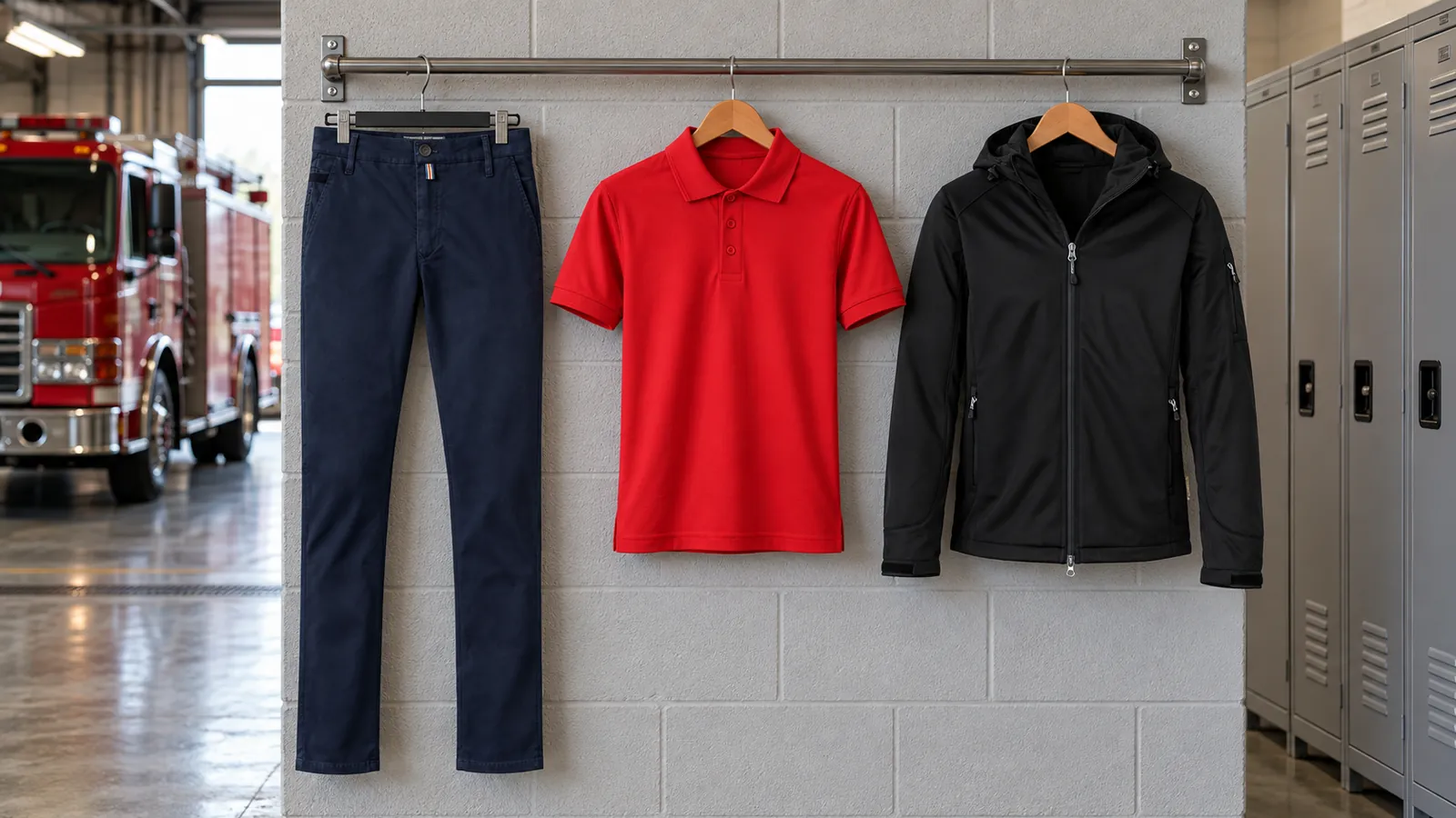 Herrenausstattung: Chinohose X-Stretch, Pique Polo — Polohemd Herren, Softshelljacke.