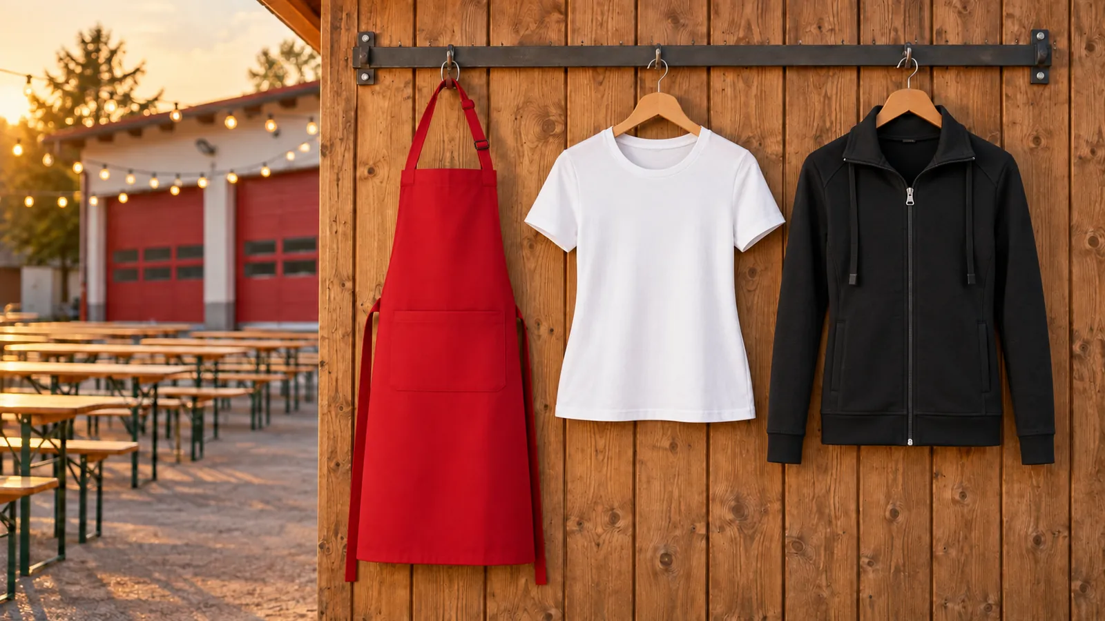 Damenausstattung: Latzschürze Basic mit Tasche und Schnalle, Stella Muser — Das Iconic Damen-T-Shirt, Damen Sweatjacke Premium.