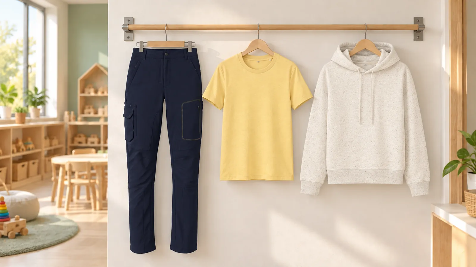 Damenausstattung: Damen Activehose, Stella Muser — Das Iconic Damen-T-Shirt, Stella Nora — Der Iconic Damen-Hoodie.