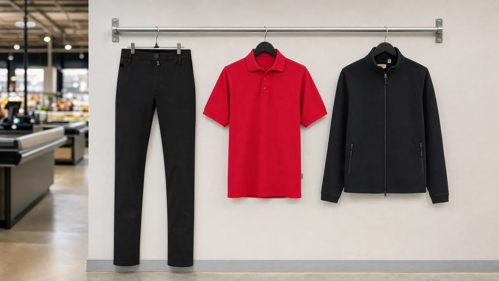 Herrenausstattung: Chinohose X-Stretch, Poloshirt MIKRALINAR®, Fleecejacke ECO.