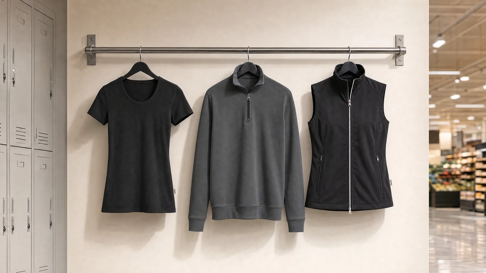 Damenausstattung: Damen T-Shirt Classic, Zip-Sweatshirt Premium, Damen Light-Softshellweste.