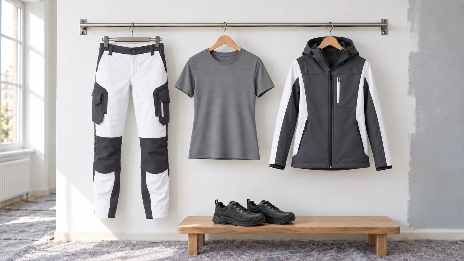 Damenausstattung: Annette — Arbeitshose Damen, Melanie — T-Shirt, Julia — Softshelljacke, TITAN Sicherheitsschuh S3L 2372.