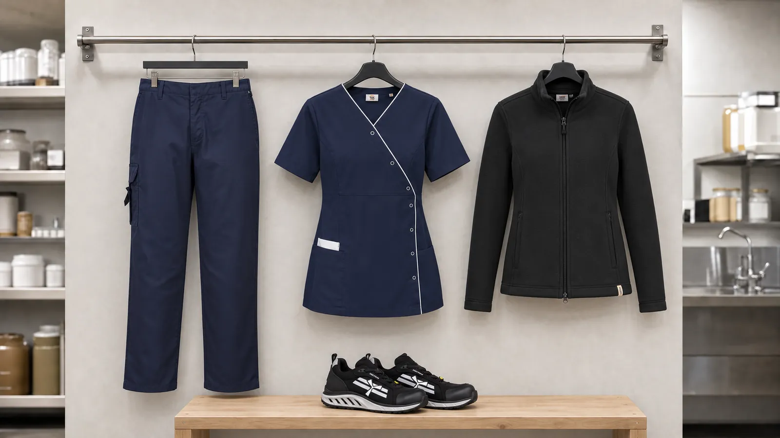 Damenausstattung: COMBAT DAMEN BUNDHOSE, Damenkittel aus Baumwollpolyester mit Druckknöpfen, Damen Fleecejacke ECO, X-Mercury.