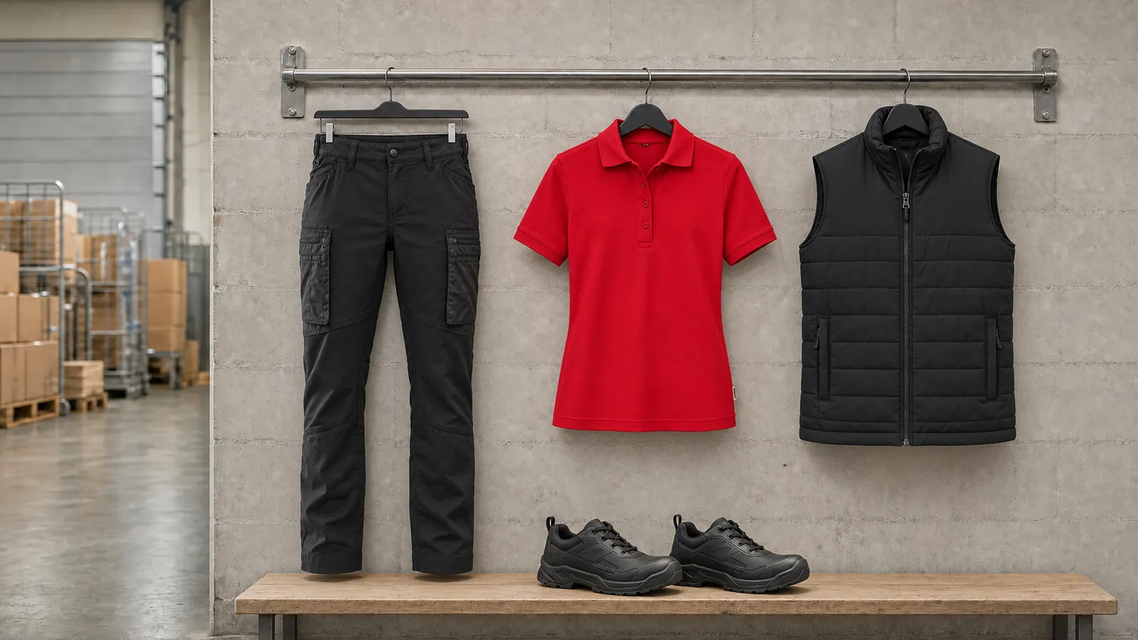Damenausstattung: Damen Service Arbeitshose mit Stretch 7159, Damen Poloshirt MIKRALINAR®, Professional gefütterte Steppweste, TITAN Sicherheitsschuh S3L 2372.