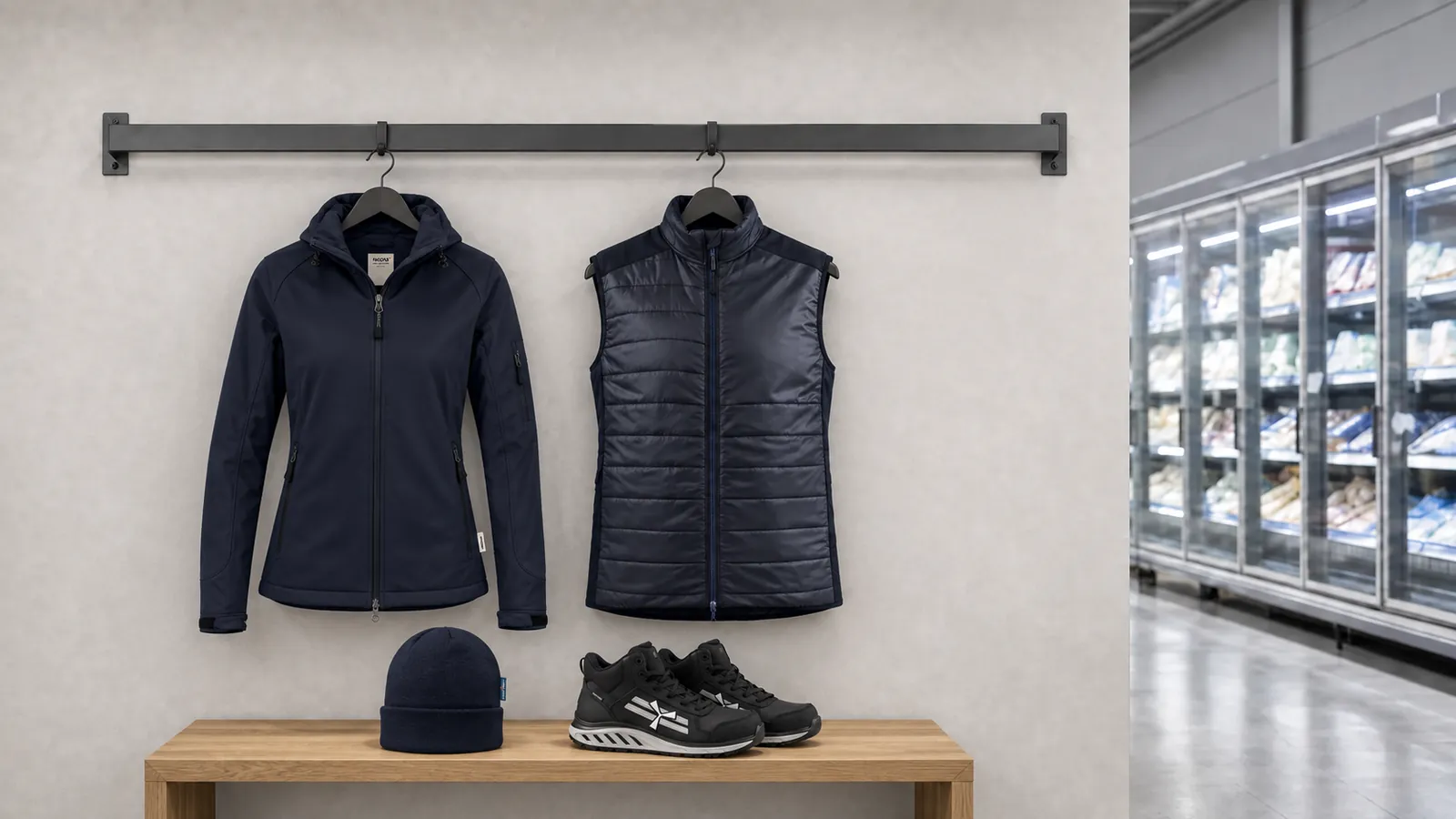 Damenausstattung: Damen Softshelljacke, Damen Weste warm gefüttert 3864, Isolierende Strickmütze, X-Moon Mid.