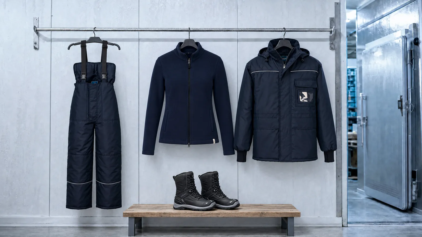 Damenausstattung: Kühlhaushose, Damen Fleecejacke ECO, Kühlhausjacke, ELITE Winterstiefel S3 Wasserdicht 2456.