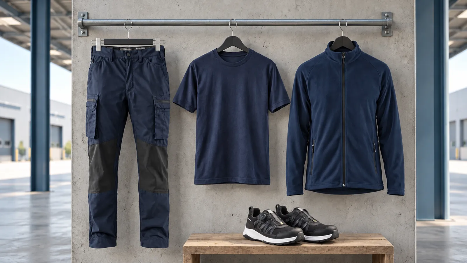 Herrenausstattung: Service Arbeitshose Stretch 1459, T-Shirt 3525, Microfleece Jacke 4721, SPRINTER Sicherheitsschuh S1PS 2414.