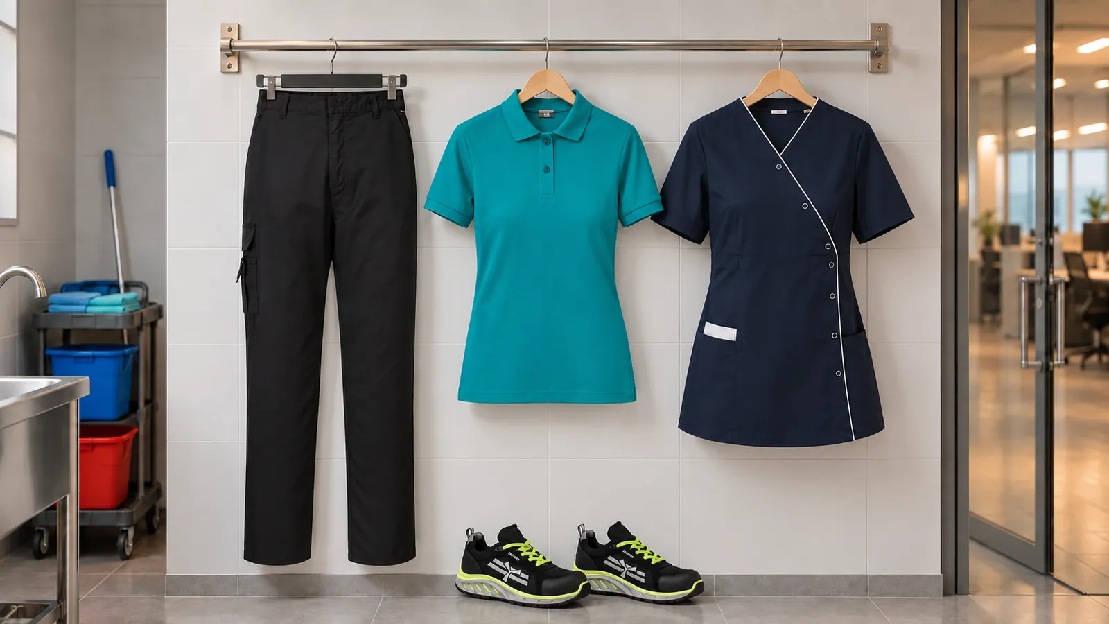 Damenausstattung: COMBAT DAMEN BUNDHOSE, Kurzarm-Polohemd für Damen, Damenkittel aus Baumwollpolyester mit Druckknöpfen, X-Mercury.