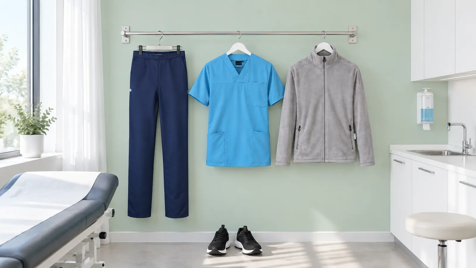 Herrenausstattung: Schlupfhose Essential, Herren-Schlupfkasack Essential, Herren Workwear Fleecejacke Warm-Up, PILOT Herren Arbeitsschuh O1 2424.
